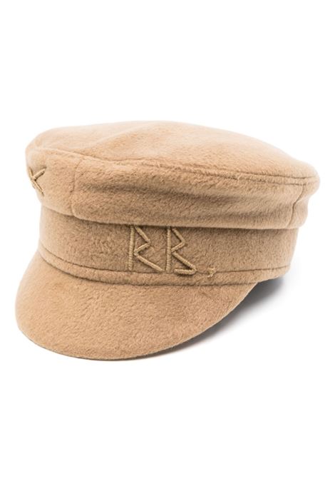 Cappello baker boy con logo in beige di Ruslan Baginskiy - donna